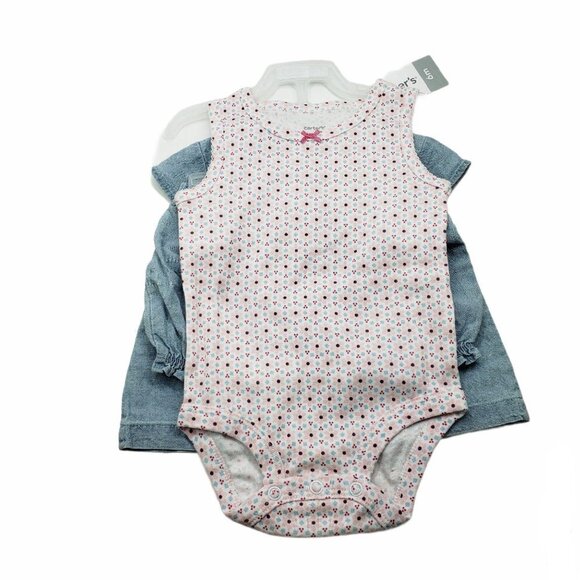 Carters 3 Piece Set Girl's Size 6 Months New - Picture 2 of 7